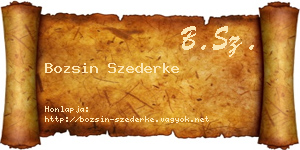 Bozsin Szederke névjegykártya